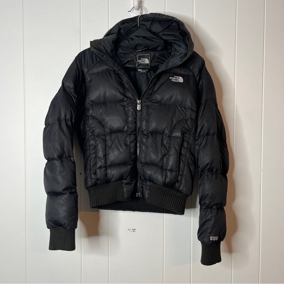 The North Face Jackets & Blazers - The North Face Black Hooded Puffer Jacket Cropped Down 550 Fill Women's S